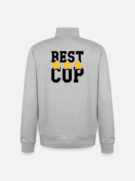 Best Cop ! - Sweat zippé unisexe en coton bio Stanley/Stella - gris chiné