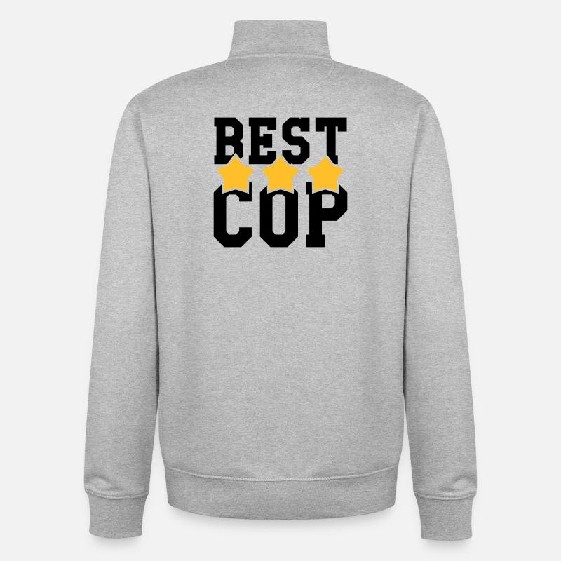 Best Cop ! - Sweat zippé unisexe en coton bio Stanley/Stella - gris chiné