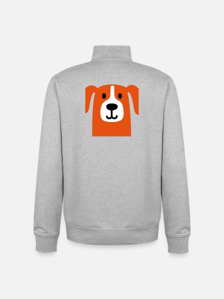 Chien mignon - Sweat zippé unisexe en coton bio Stanley/Stella - gris chiné