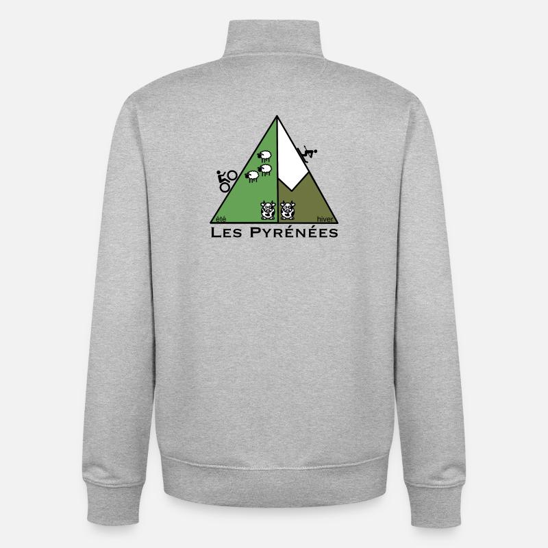 Été hiver dans les Pyrénées - Sweat zippé unisexe en coton bio Stanley/Stella - gris chiné