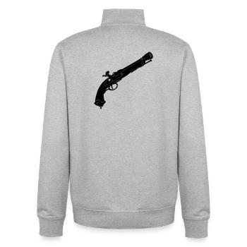 Pirate pistol - Unisex Organic Zip Sweatshirt by Stanley/Stella - heather grey - Back - AI Model Male 185 light (185cm)