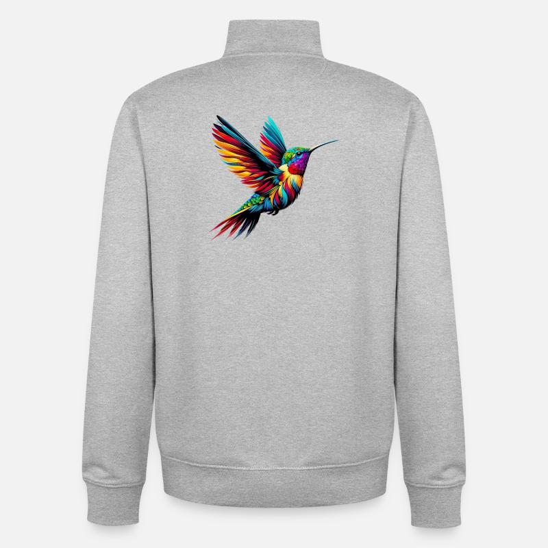 Colibri - Sweat zippé unisexe en coton bio Stanley/Stella - gris chiné
