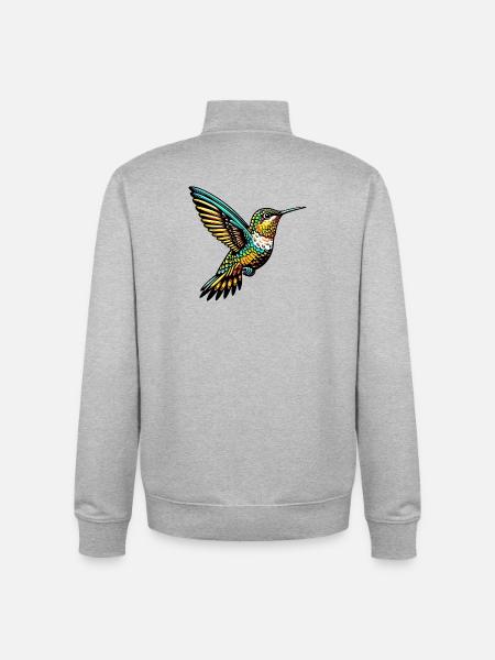 Colibri - Sweat zippé unisexe en coton bio Stanley/Stella - gris chiné