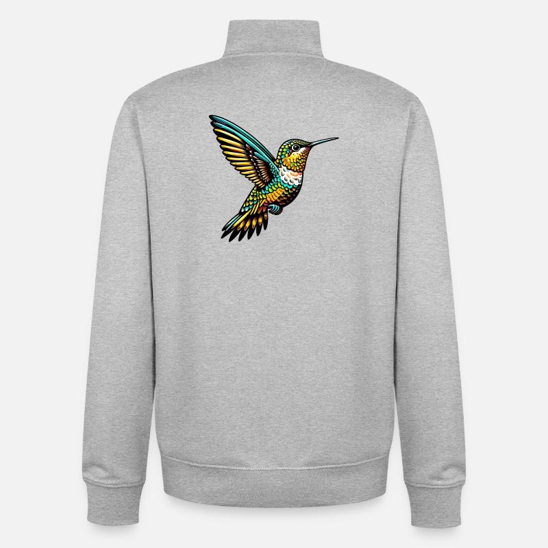 Kolibri - Unisex Organic Zip Sweatshirt von Stanley/Stella - Grau meliert