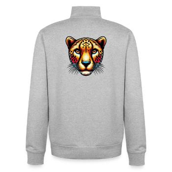 Gepard - Unisex Organic Zip Sweatshirt von Stanley/Stella - Grau meliert - Hinten - AI Model Male 185 light (185cm)