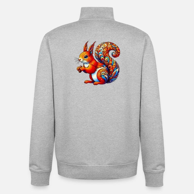 Eichhörnchen - Unisex Organic Zip Sweatshirt von Stanley/Stella - Grau meliert