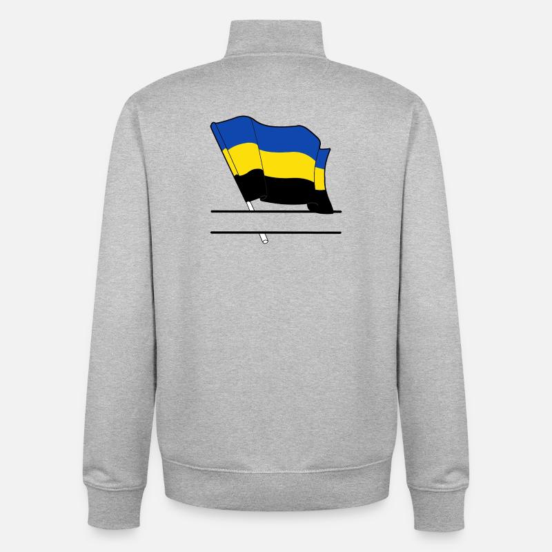 Drapeau Canton de Gueldre - Sweat zippé unisexe en coton bio Stanley/Stella - gris chiné