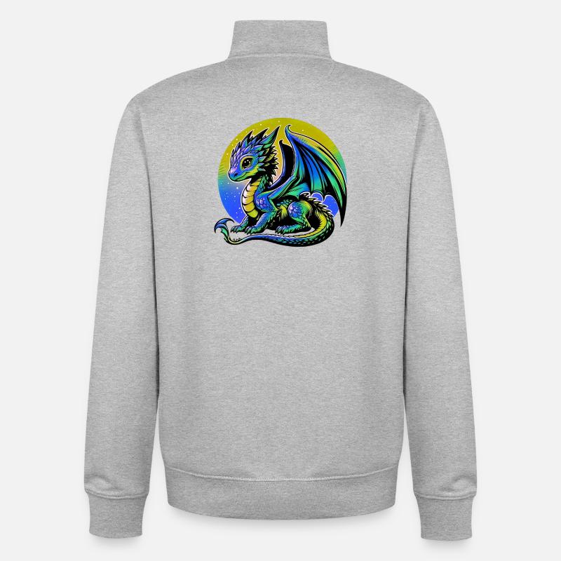 Drache - Unisex Organic Zip Sweatshirt von Stanley/Stella - Grau meliert