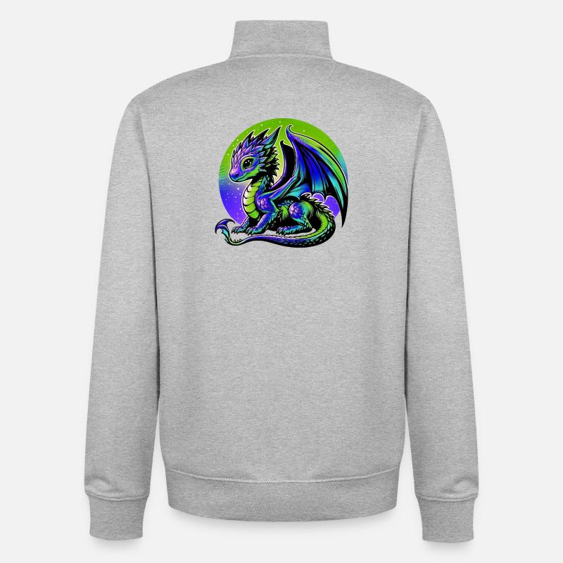 Dragon - Sweat zippé unisexe en coton bio Stanley/Stella - gris chiné