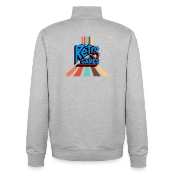 Retro-Spiele - Unisex Organic Zip Sweatshirt von Stanley/Stella - Grau meliert - Hinten - AI Model Male 185 light (185cm)