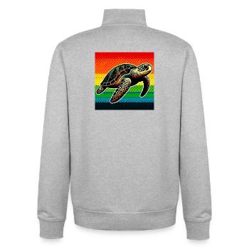 turtle - Unisex Organic Zip Sweatshirt by Stanley/Stella - heather grey - Back - AI Model Male 185 light (185cm)