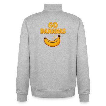 Go Bananas - Design de banane amusant - Sweat zippé unisexe en coton bio Stanley/Stella - gris chiné - Dos - AI Model Male 185 light (185cm)