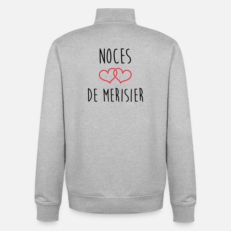 Kirschblütenhochzeit 53 Jahre Ehe - Unisex Organic Zip Sweatshirt von Stanley/Stella - Grau meliert