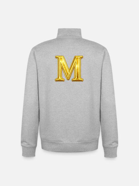 Golden M Crystal Shine - Unisex Organic Zip Sweatshirt by Stanley/Stella - heather grey