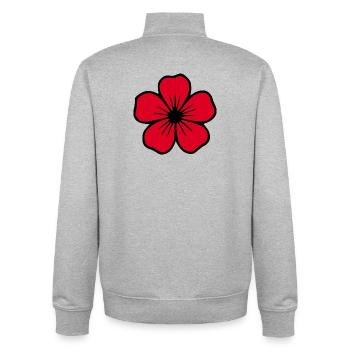 Hibiskus Blume rot Blume Hibiscus Hawaii Blüte - Unisex Organic Zip Sweatshirt von Stanley/Stella - Grau meliert - Hinten - AI Model Male 185 light (185cm)
