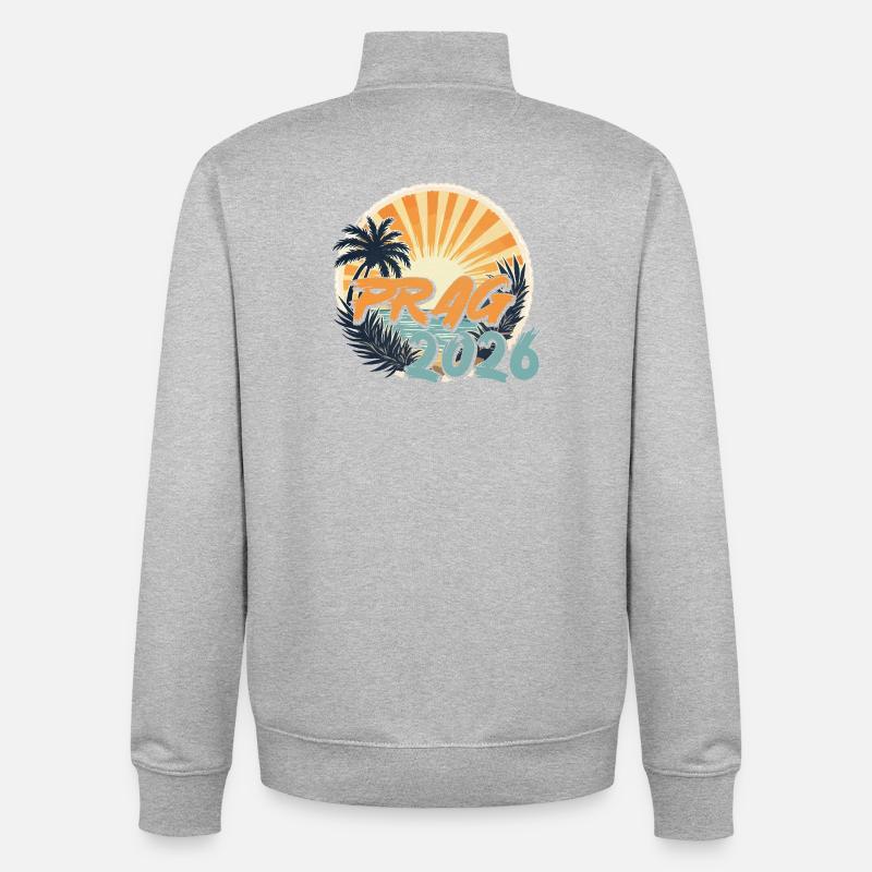 Prague 2026 - Unisex Organic Zip Sweatshirt by Stanley/Stella - heather grey