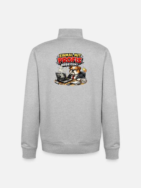 Einmal mit Profis arbeiten - Unisex Organic Zip Sweatshirt von Stanley/Stella - Grau meliert