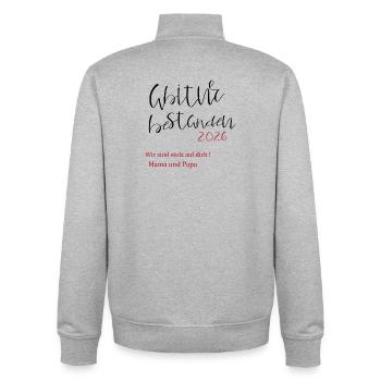 Abitur bestanden - Unisex Organic Zip Sweatshirt von Stanley/Stella - Grau meliert - Hinten - AI Model Male 185 light (185cm)