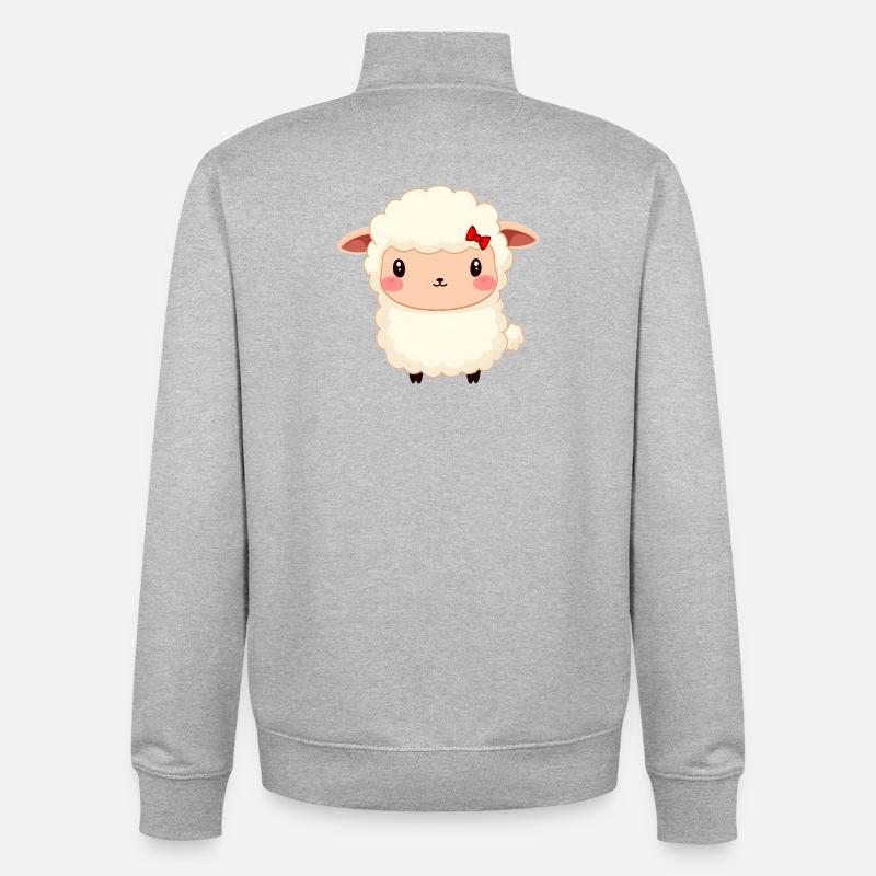 Sheep - Unisex Organic Zip Sweatshirt by Stanley/Stella - heather grey