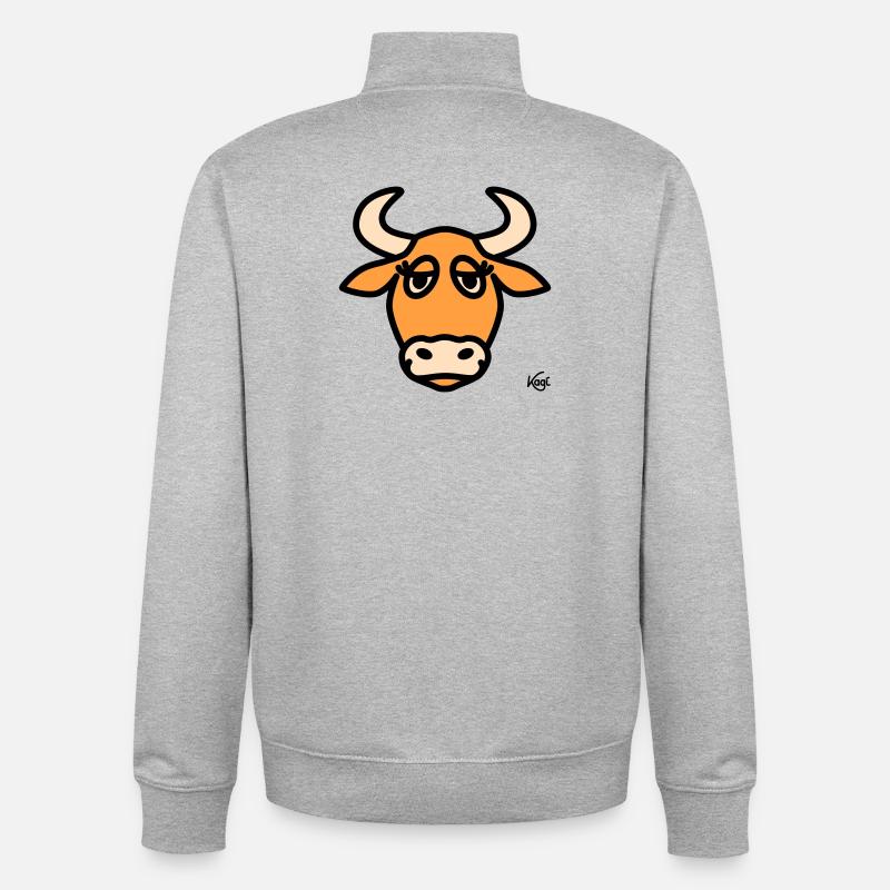 Grand Taureau - Sweat zippé unisexe en coton bio Stanley/Stella - gris chiné