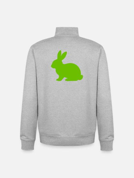 Bright Bunny Silhouette - Unisex Organic Zip Sweatshirt by Stanley/Stella - heather grey