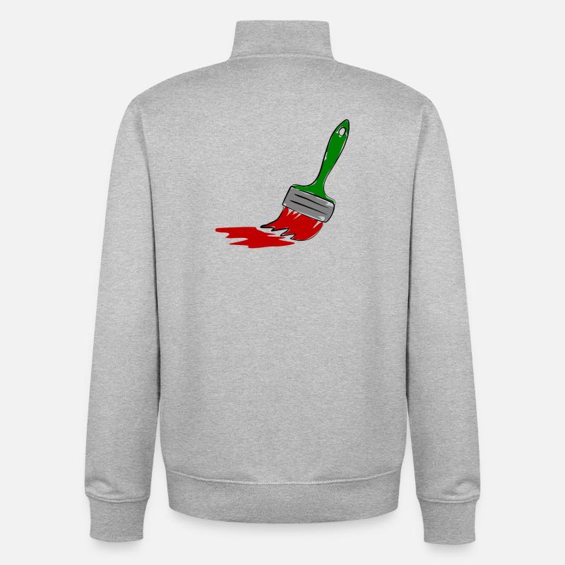 Maler Pinsel - Unisex Organic Zip Sweatshirt von Stanley/Stella - Grau meliert