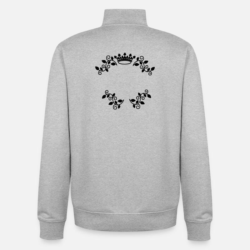 Décoration avec couronne - Sweat zippé unisexe en coton bio Stanley/Stella - gris chiné