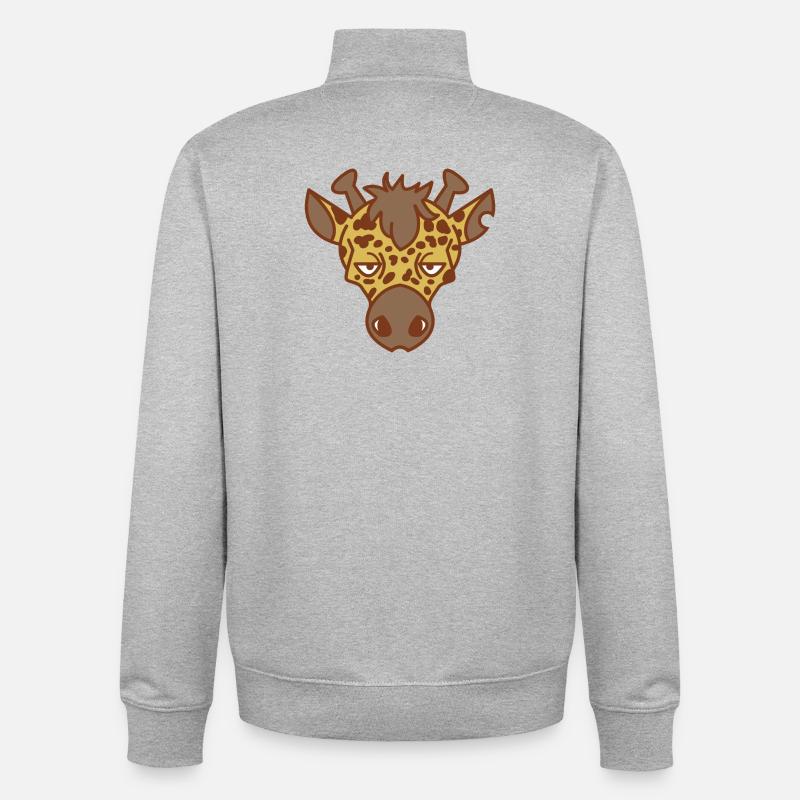 giraffe stylé - Sweat zippé unisexe en coton bio Stanley/Stella - gris chiné