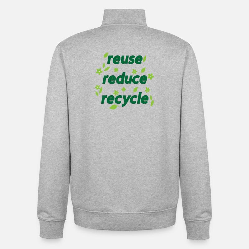 Réduire le recyclage de réutilisation - Sweat zippé unisexe en coton bio Stanley/Stella - gris chiné