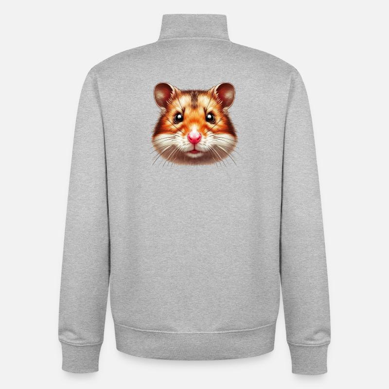 Hamster - Unisex Organic Zip Sweatshirt von Stanley/Stella - Grau meliert