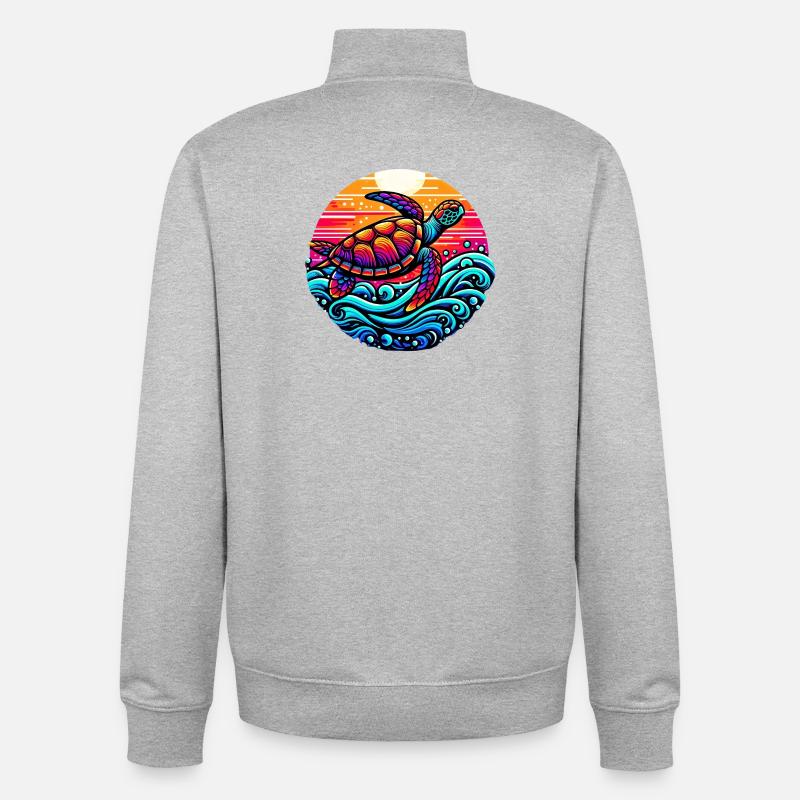 Turtle - Unisex Organic Zip Sweatshirt by Stanley/Stella - heather grey