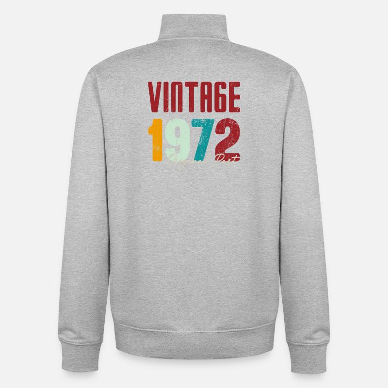 Millésime 1972 Partie originale - Sweat zippé unisexe en coton bio Stanley/Stella - gris chiné