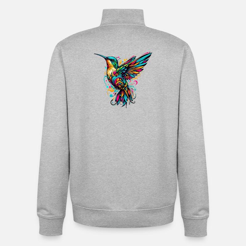 Kolibri - Unisex Organic Zip Sweatshirt von Stanley/Stella - Grau meliert