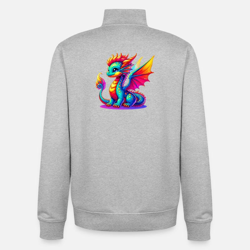 Drache - Unisex Organic Zip Sweatshirt von Stanley/Stella - Grau meliert