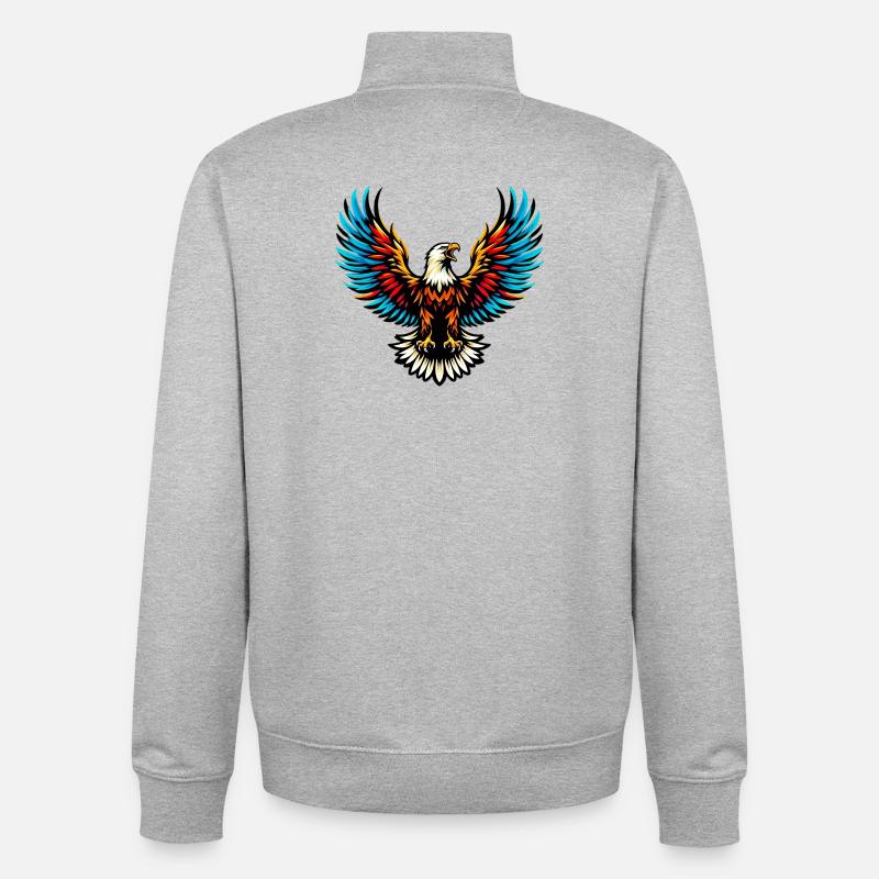 Aigle - Sweat zippé unisexe en coton bio Stanley/Stella - gris chiné