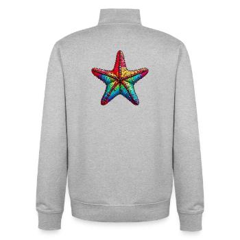 Seestern - Unisex Organic Zip Sweatshirt von Stanley/Stella - Grau meliert - Hinten - AI Model Male 185 light (185cm)