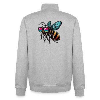 Biene - Unisex Organic Zip Sweatshirt von Stanley/Stella - Grau meliert - Hinten - AI Model Male 185 light (185cm)