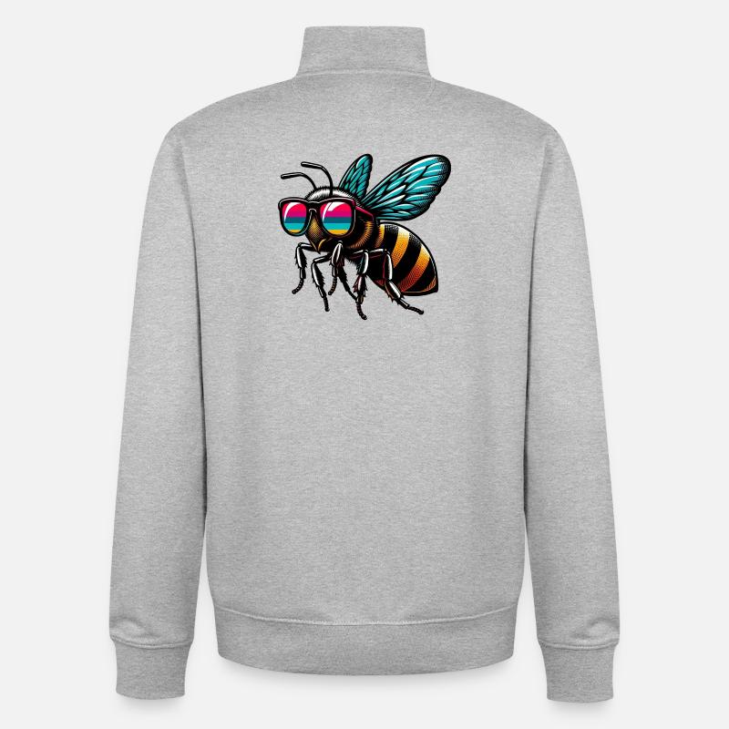 Bee - Unisex Organic Zip Sweatshirt by Stanley/Stella - heather grey