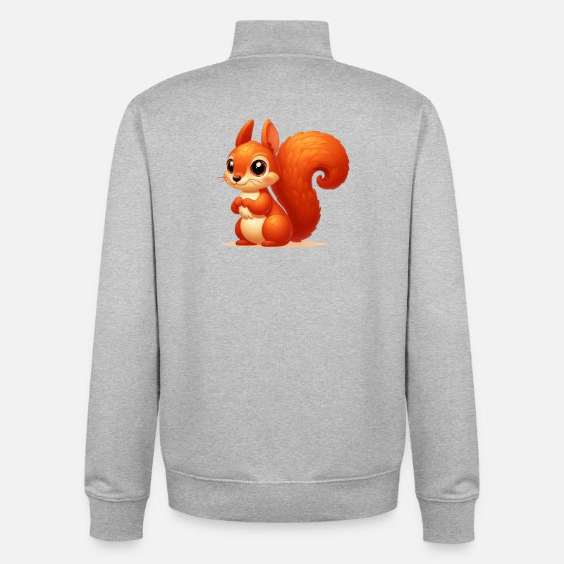 Eichhörnchen - Unisex Organic Zip Sweatshirt von Stanley/Stella - Grau meliert