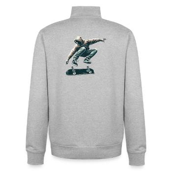 Skater - Unisex Organic Zip Sweatshirt von Stanley/Stella - Grau meliert - Hinten - AI Model Male 185 light (185cm)