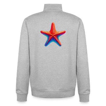 Étoile de mer - Sweat zippé unisexe en coton bio Stanley/Stella - gris chiné - Dos - AI Model Male 185 light (185cm)