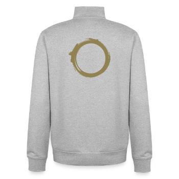 Trou Noir Univers Silhouette Physique Minimale - Sweat zippé unisexe en coton bio Stanley/Stella - gris chiné - Dos - AI Model Male 185 light (185cm)