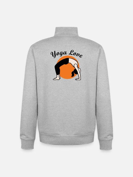 Yoga Love - Unisex Organic Zip Sweatshirt von Stanley/Stella - Grau meliert