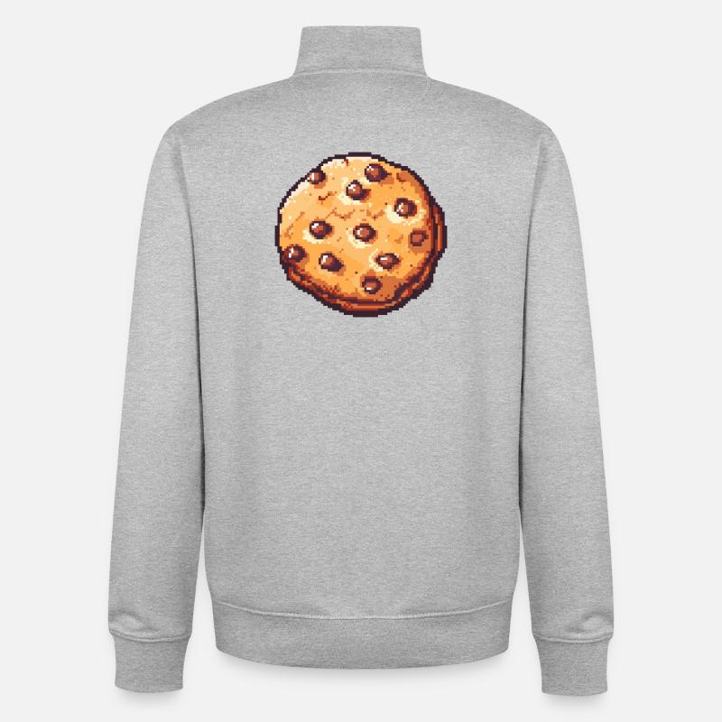 Pixelkeks Pixelcookie Retrokunst - Unisex Organic Zip Sweatshirt von Stanley/Stella - Grau meliert