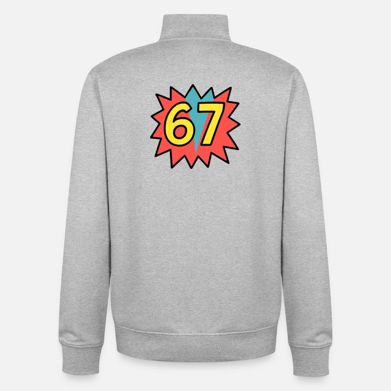 67 - Sweat zippé unisexe en coton bio Stanley/Stella - gris chiné