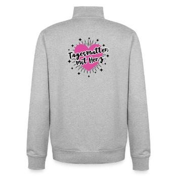 Childminder with heart Educator Daycare Kindergarten - Unisex Organic Zip Sweatshirt by Stanley/Stella - heather grey - Back - AI Model Male 185 light (185cm)