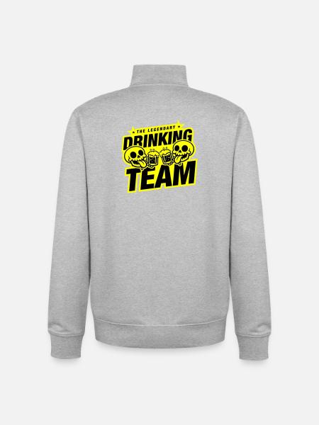 Drinking Team Skelett Bier - Unisex Organic Zip Sweatshirt von Stanley/Stella - Grau meliert