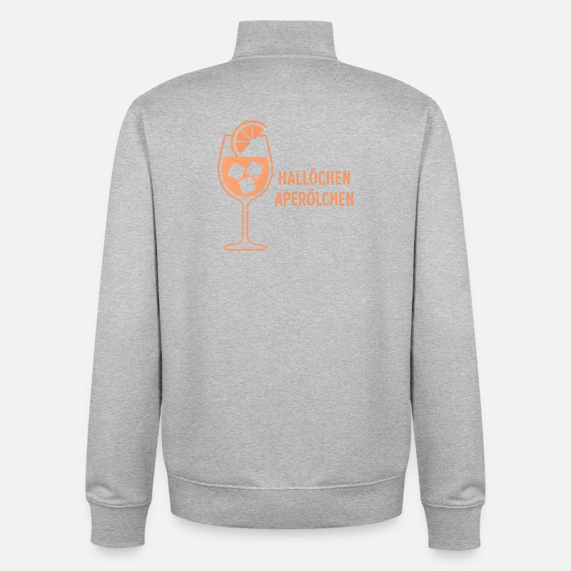 Hallöchen Aperölchen Party Spritz Gift Idea - Unisex Organic Zip Sweatshirt by Stanley/Stella - heather grey