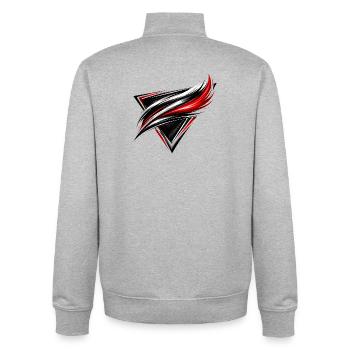 Leotard Design Triangle Red White Sporty Style - Unisex Organic Zip Sweatshirt by Stanley/Stella - heather grey - Back - AI Model Male 185 light (185cm)