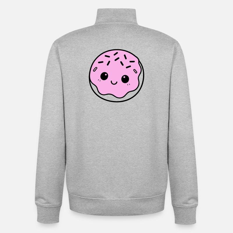Donut mignon - Sweat zippé unisexe en coton bio Stanley/Stella - gris chiné